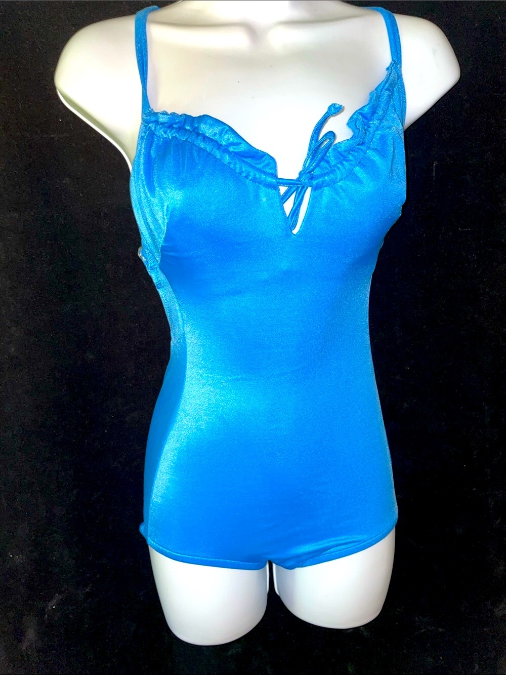 Women's EUC 1-Piece Authentic VINTAGE MADE IN USA Swimsuit with Tie Front - Picture 1 of 8